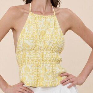 SO GOLDEN PATTERNED HALTER TOP